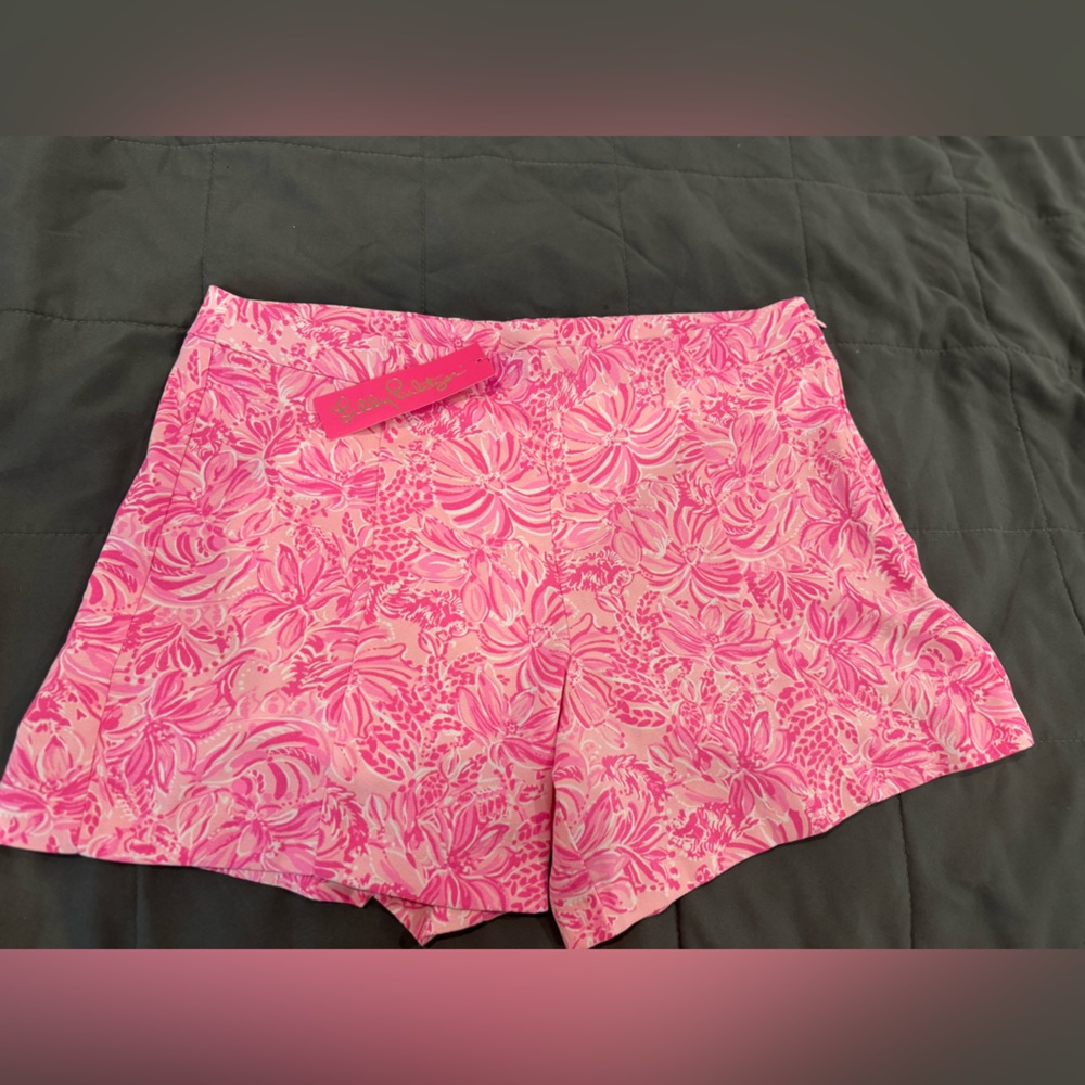 NWT Lilly Pulitzer Fola Shorts Pink Blossom Foxy Llama 12